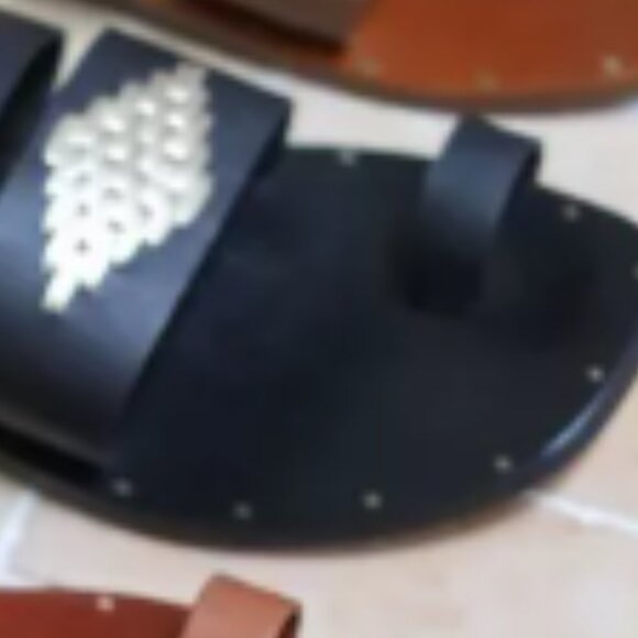 NEW BEEK Leather Brilliant Toe Ring Sandals for women 253 7T6 - Picture 6 of 9